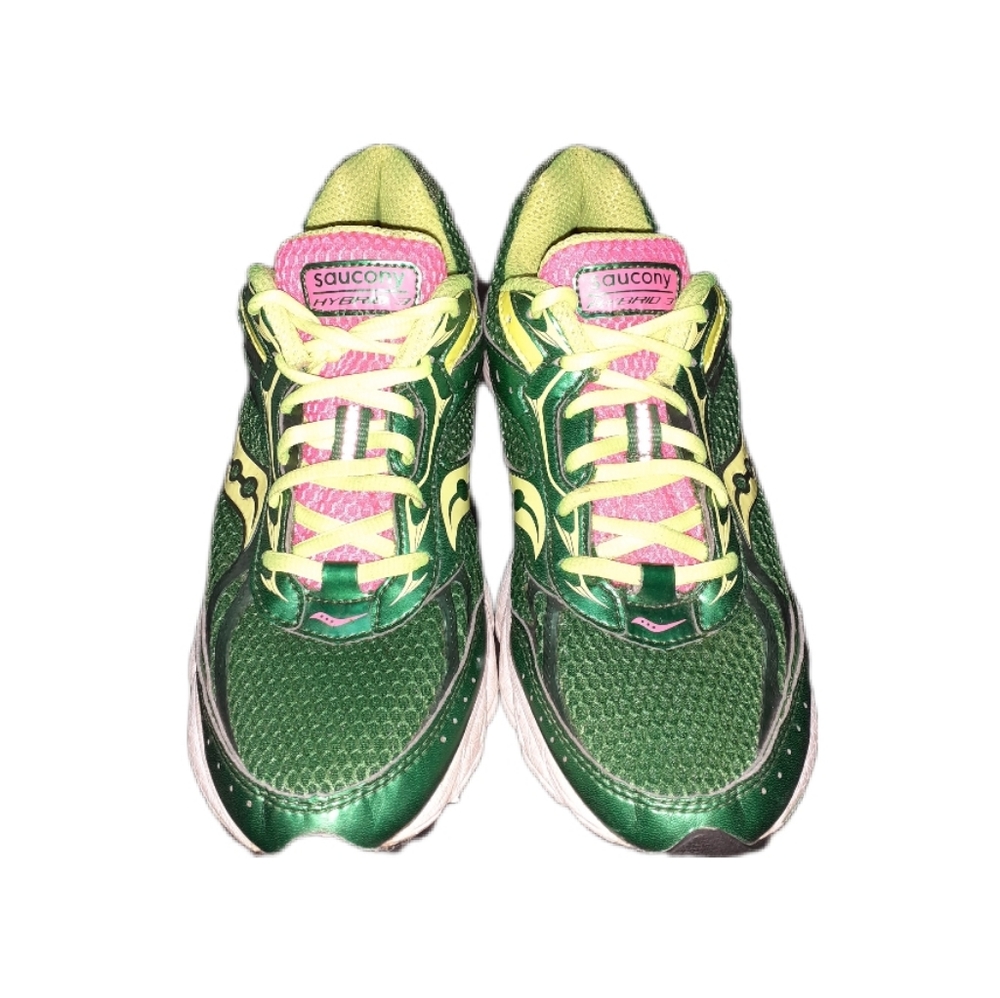 Saucony Hybrid 3 Women's Green Running Athletic Comfort Logo Sneakers Size 8.5